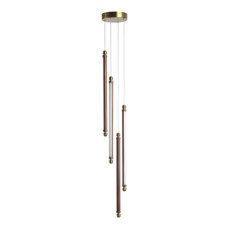 Подвесной светильник 14*201 см, 4*LED, 24W, 3000К, ST-Luce BRICK SL6225.303.04 латунный
