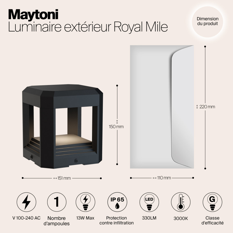 Ландшафтный светодиодный светильник 15 см Maytoni Royal Mile O019FL-L13GR3K