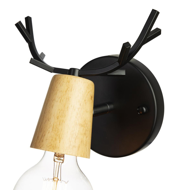 Бра LOFT IT Sven 10024/1W Black, черный-дерево