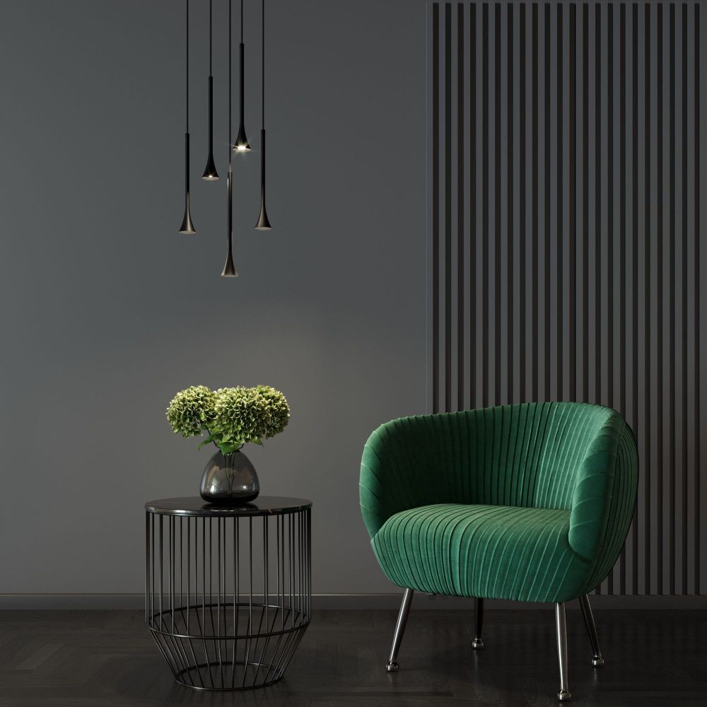 Подвесной акцентный светильник 4*4*142 см, LED, 5W, 4000K, Elektrostandard Hall 50314 LED, черный