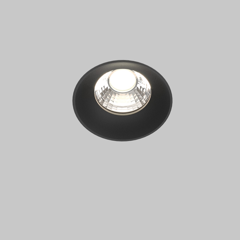 Встраиваемый светильник 7,4*7,4*6 см, LED, 12W, 4000К, Maytoni Technical ROUND DL058-12W4K-TRS-B черный