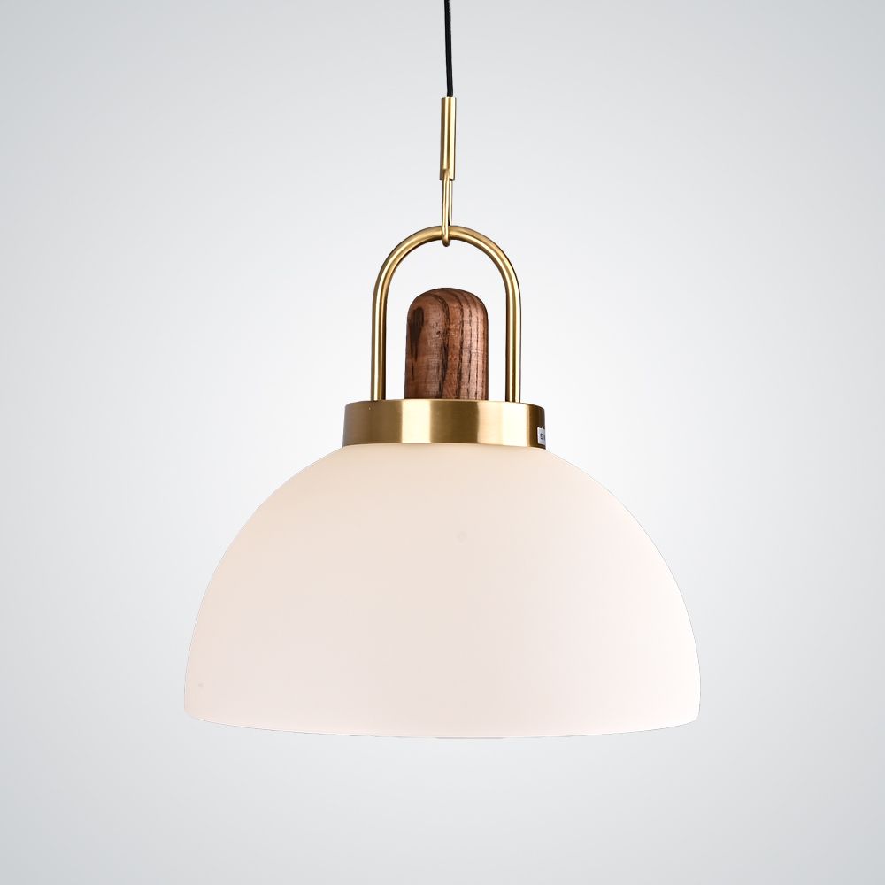 Подвесной светильник Arc Globe Полусфера D30 30*30*250 см, 1*E27*60W, ImperiumLoft 101295-26, Латунь, Дерево