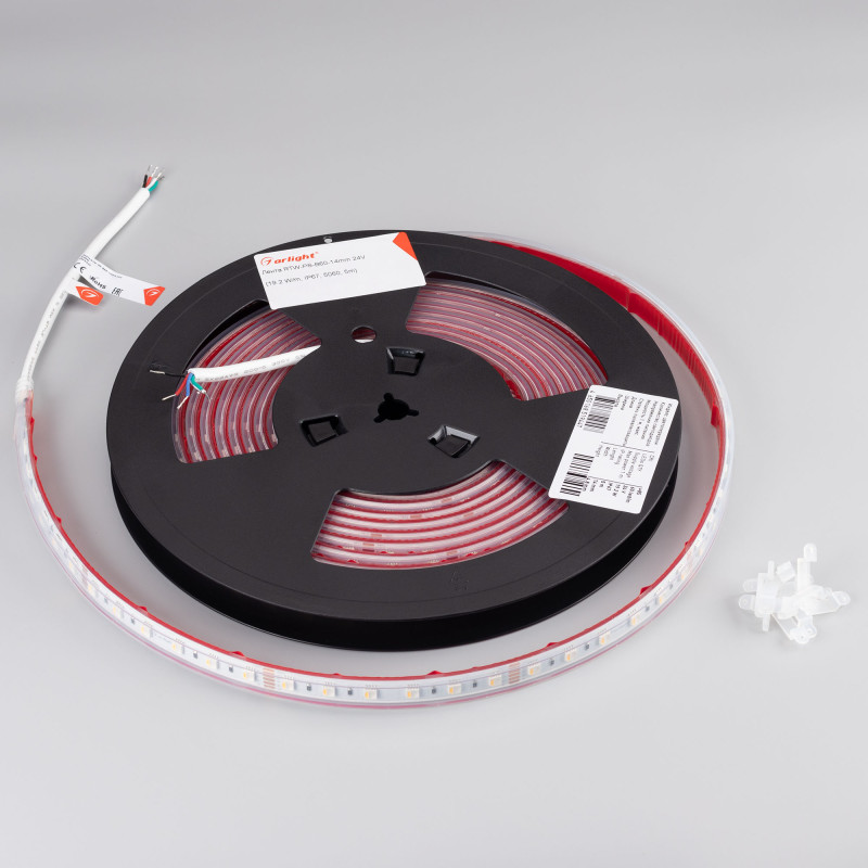 Лента RTW-PS-B60-14mm 24V RGBW-Day-4-in-1 (19.2 W/m, IP67, 5060, 5m), Arlight 034187. Цена указана за 5 метров. Продается кратно 5 метрам.