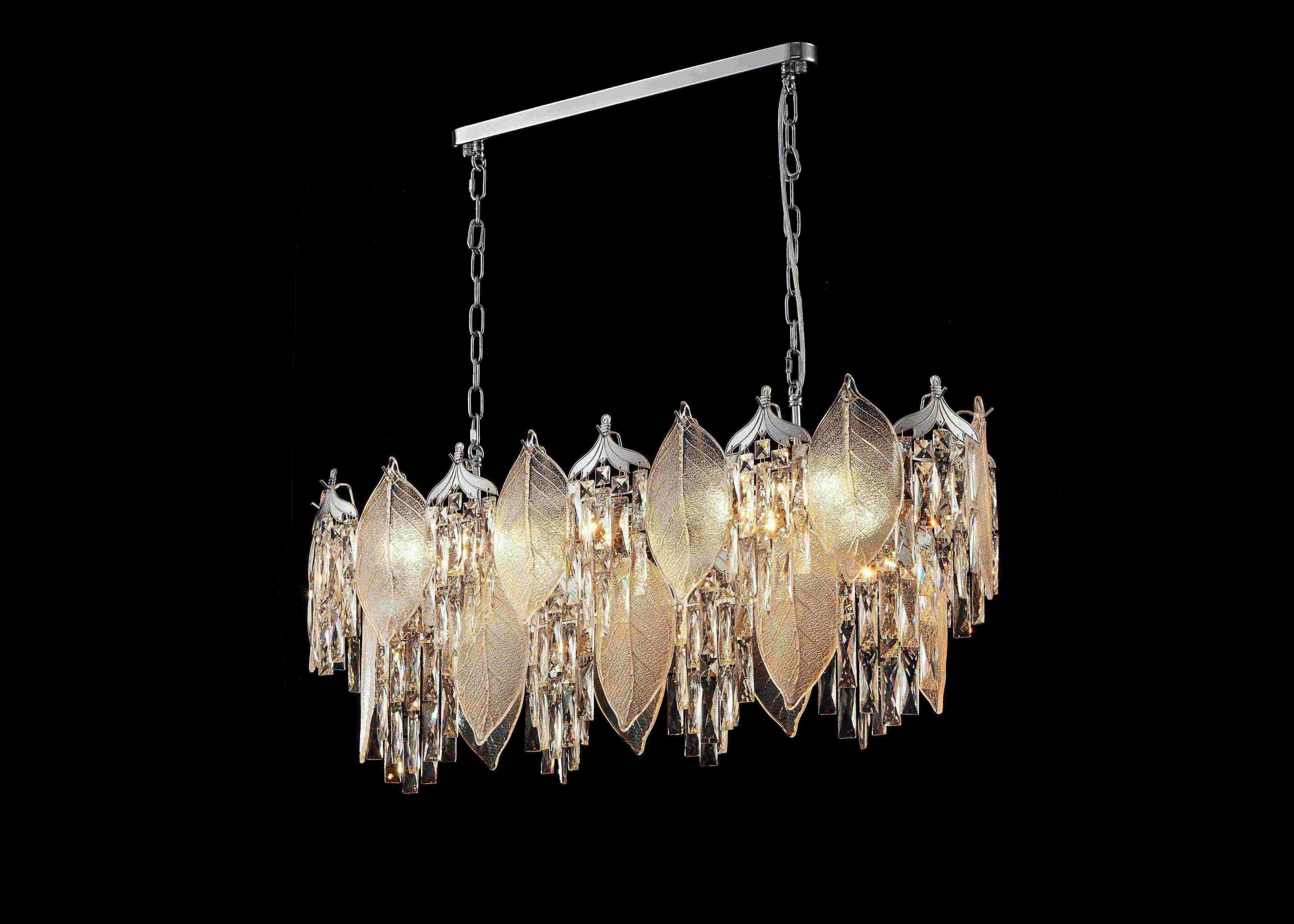 Люстра 1000*300*400, 10*E14, 40W NewRgy Cristallo NW030-L1000*W300*H400 Chrome, Хром