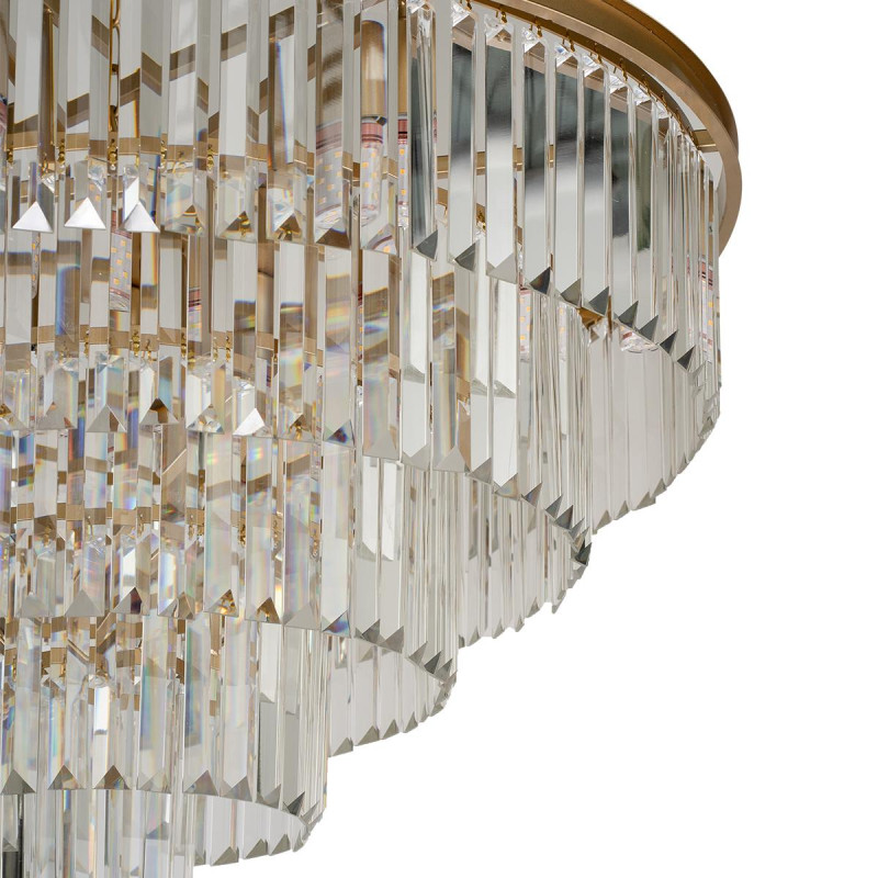 Подвесная люстра Loft IT Prism Clear 10019/800C, диаметр 80 см, золото