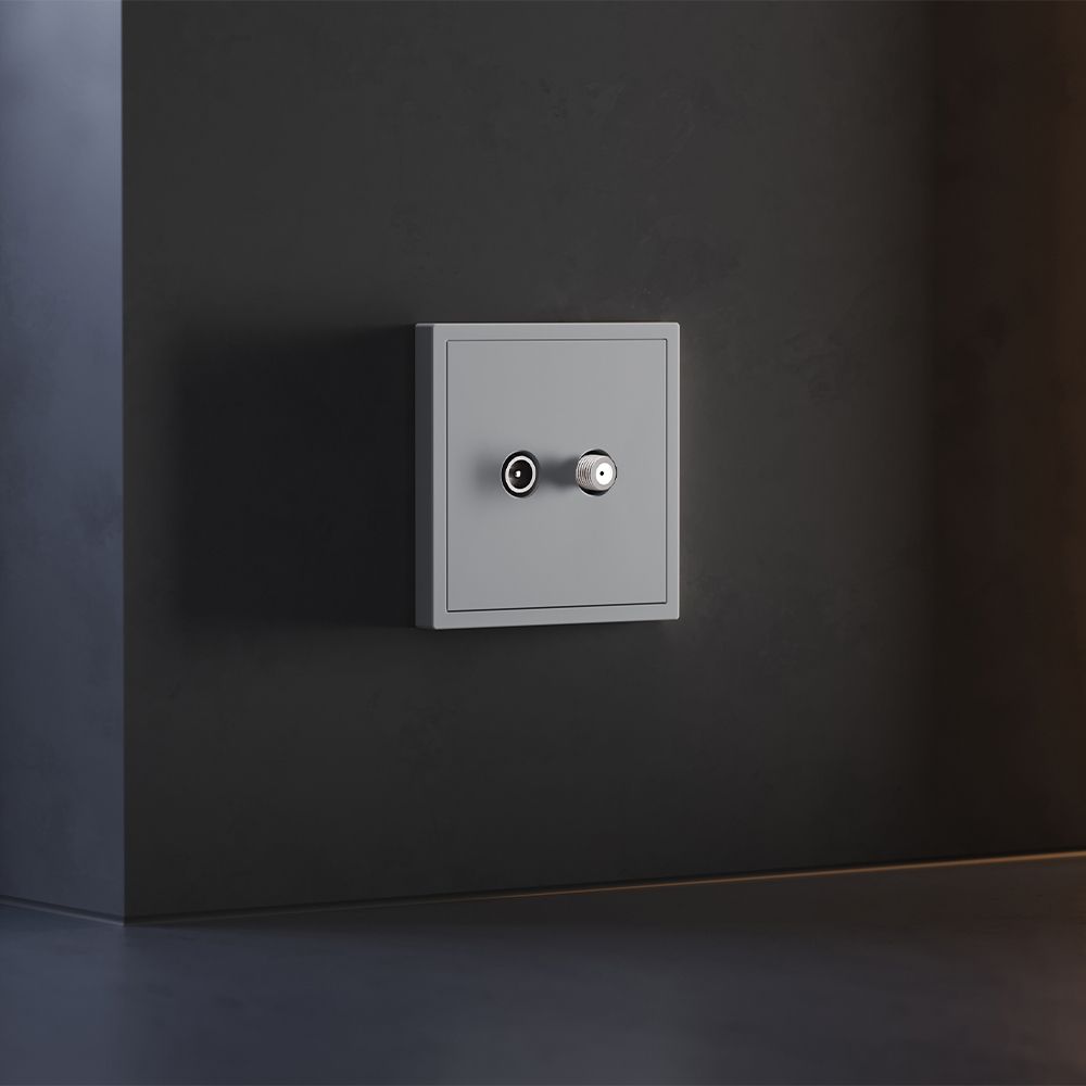 Накладка для розетки телевизионной оконечной TV+SAT, S70, серый Voltum VLS001616