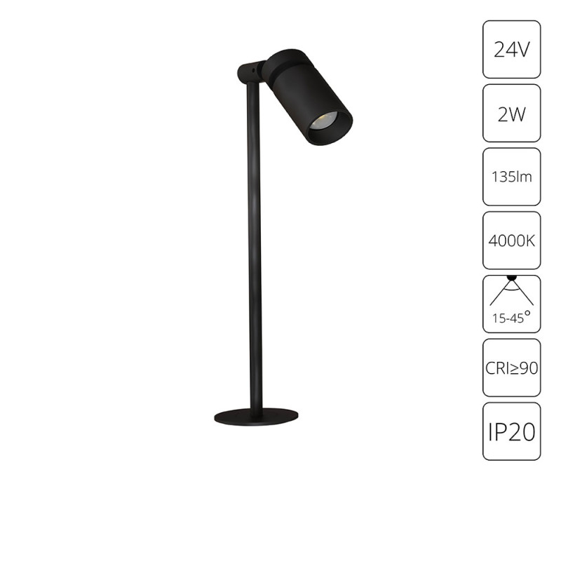 Точечный светильник LED * 1 * 2W, 4000 К, Arte Lamp Presto A6194LT-1BK, Черный