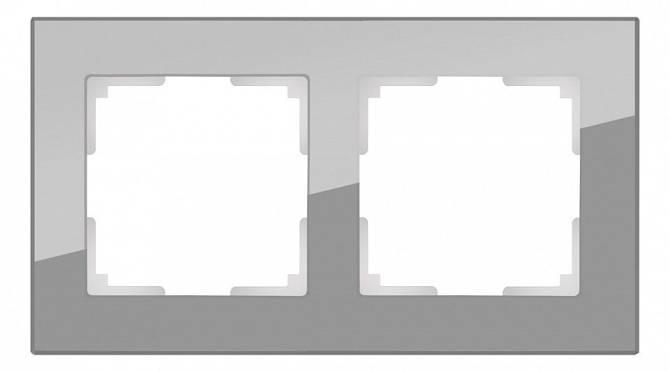 WL01-Frame-02 / Рамка на 2 поста (серый,стекло), 4690389061264