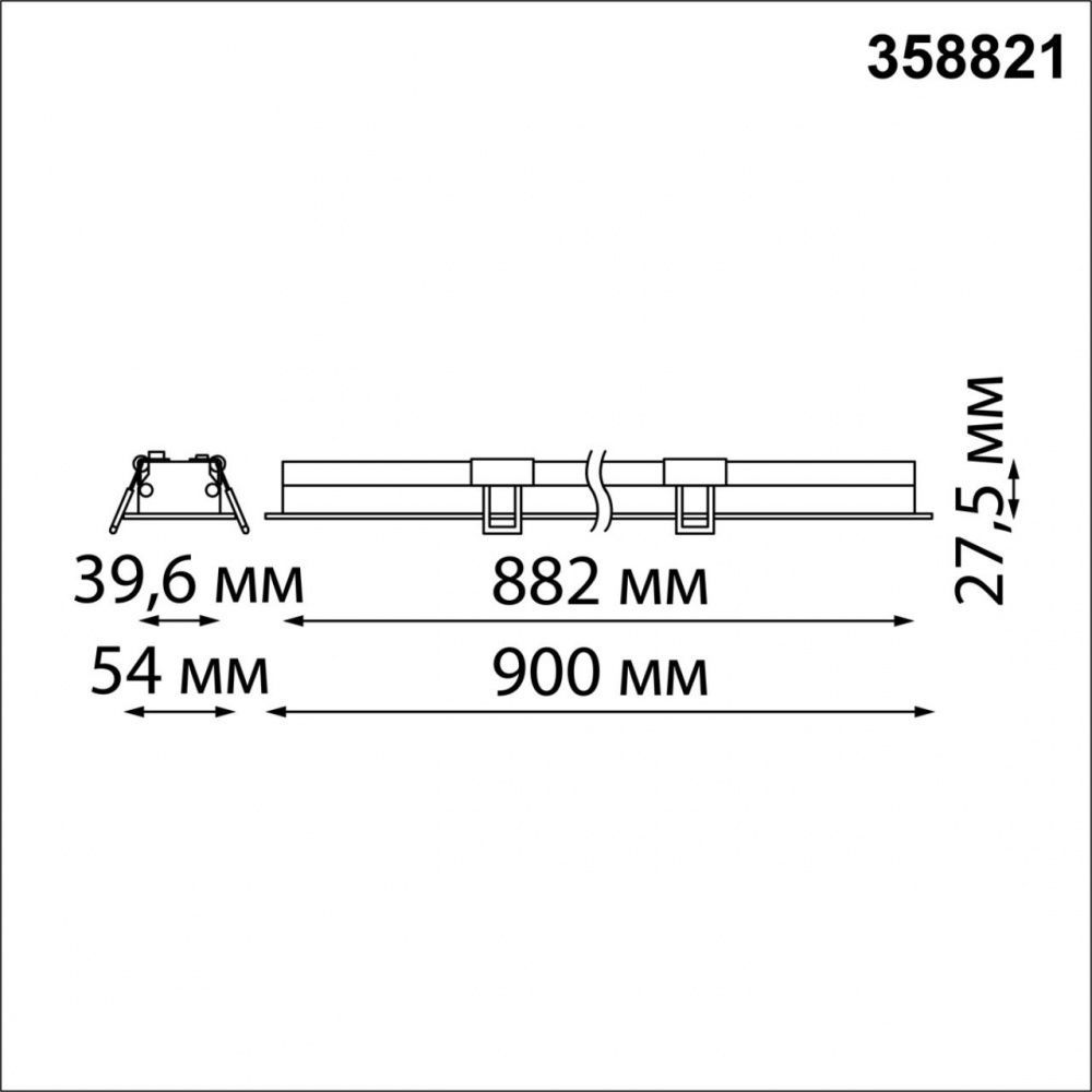 Светодиодный светильник 90 см, 24W, 4000K, Novotech Iter 358821, черный