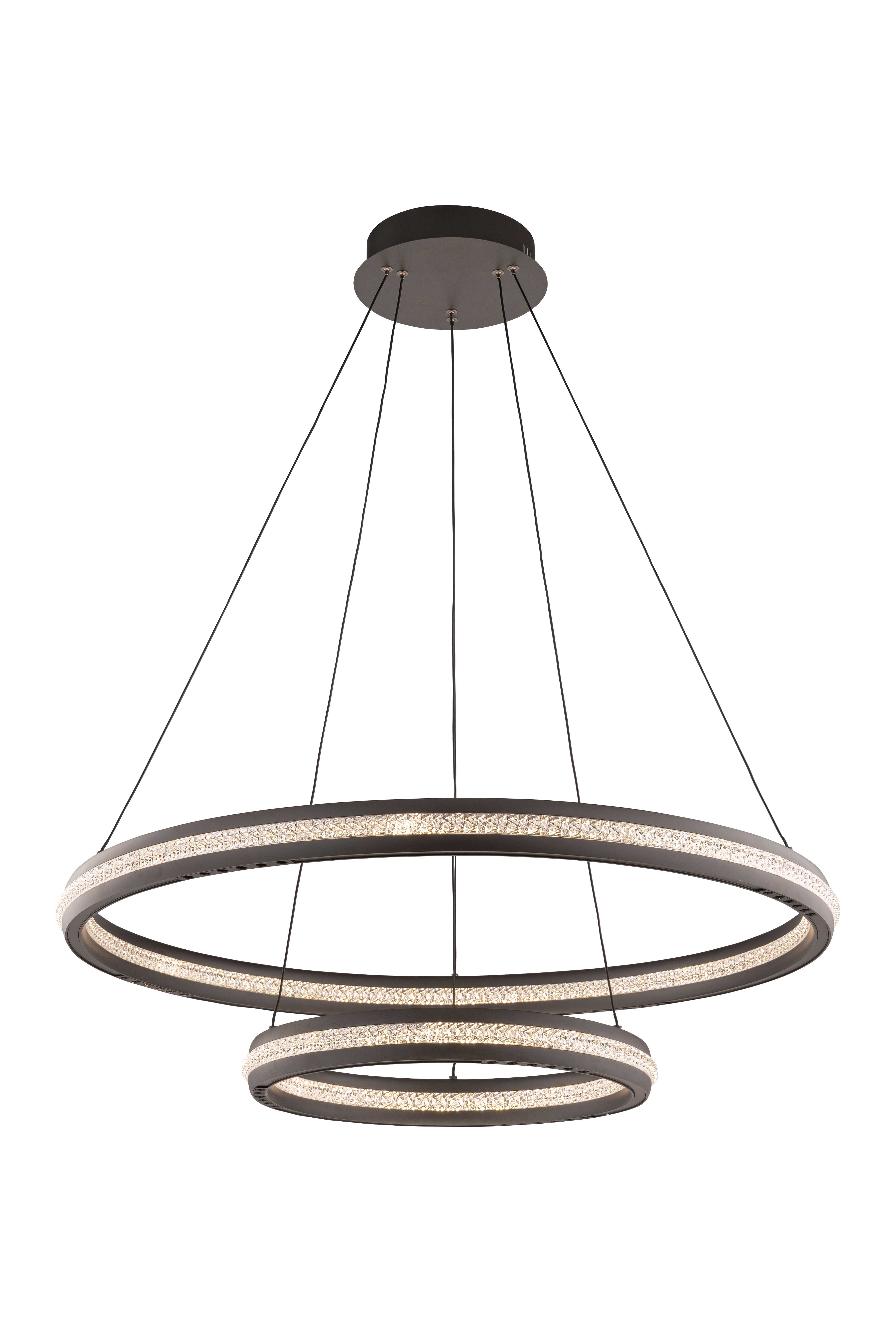 Люстра 800*1500, LED, 130W 4000K NewRgy LED 20059MD-80+40 BK, Черный