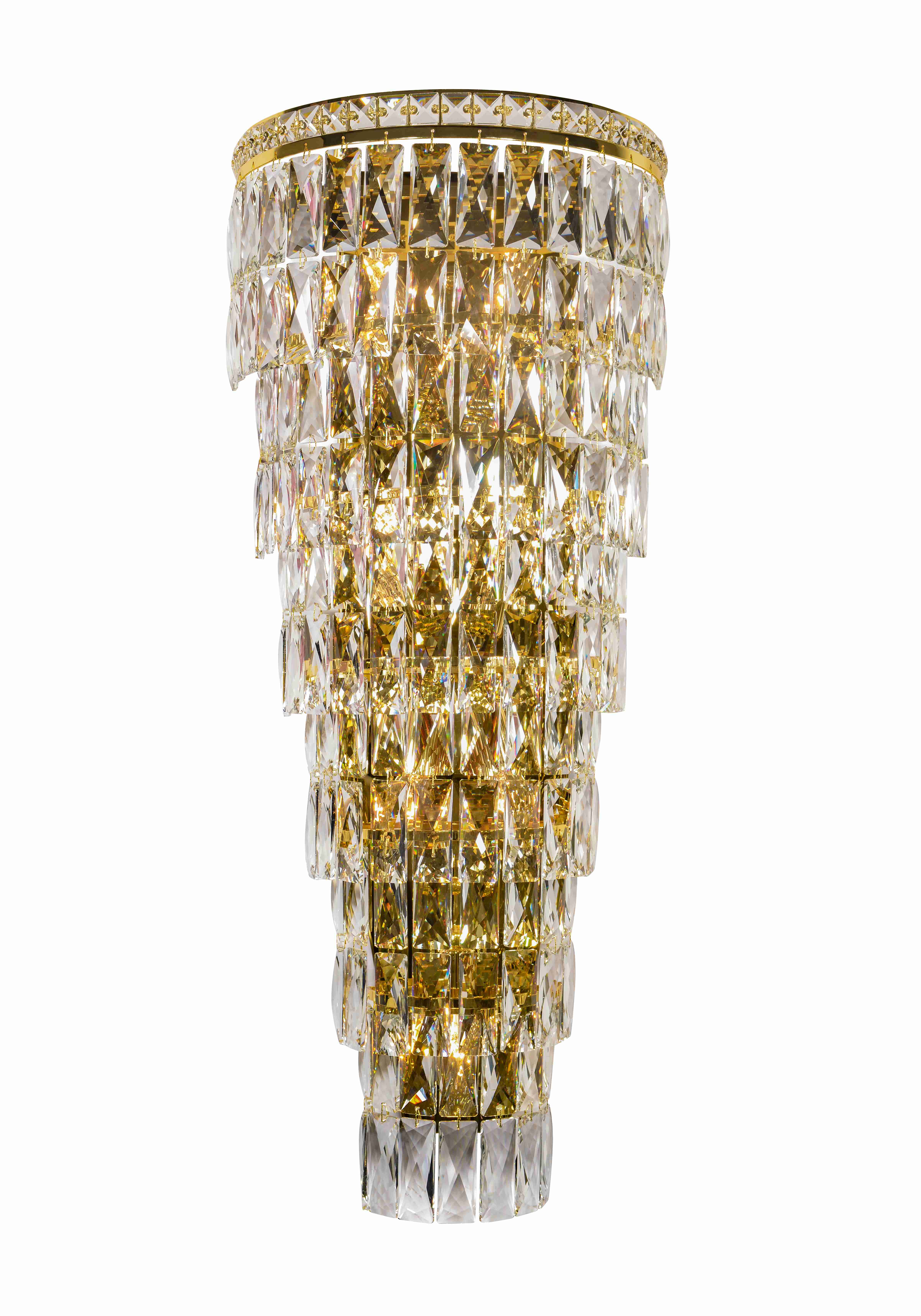 Бра 120*340*850, 7+4*E14+Led, 40W+7W NewRgy Cristallo W2805E/7+4A GOLD+CLEAR, Золото+прозрачный