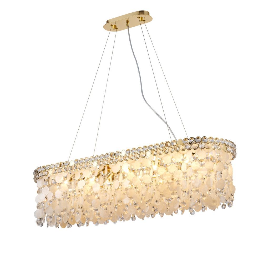 Люстра L1000 x W300 x H260(1200), мм, 10*40W (400W), H GOLD (Золото) NewRgy NW095-L1000*W300*H260(1200) H GOLD