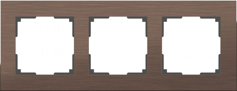WL11-Frame-03 / Рамка на 3 поста (коричневый алюминий), 4690389073700