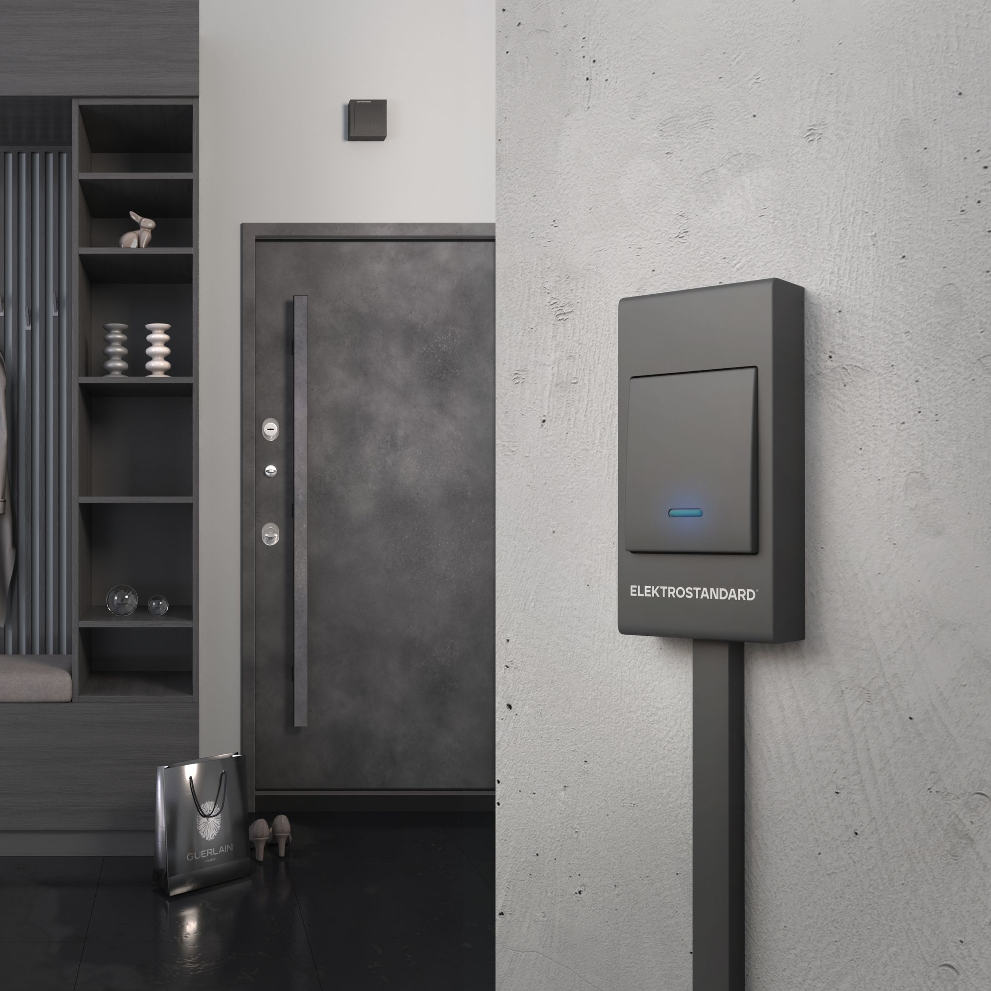 Звонок электромеханический 1M IP44 DBQ26M WM черный Elektrostandard