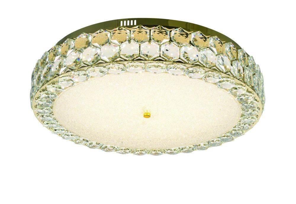Люстра Ø600 x H130 мм, LED 160W 3000-6000K NewRgy GOLD+CLEAR (Золото + Прозрачный Хрусталь) 6076E/160W GOLD+CLEAR