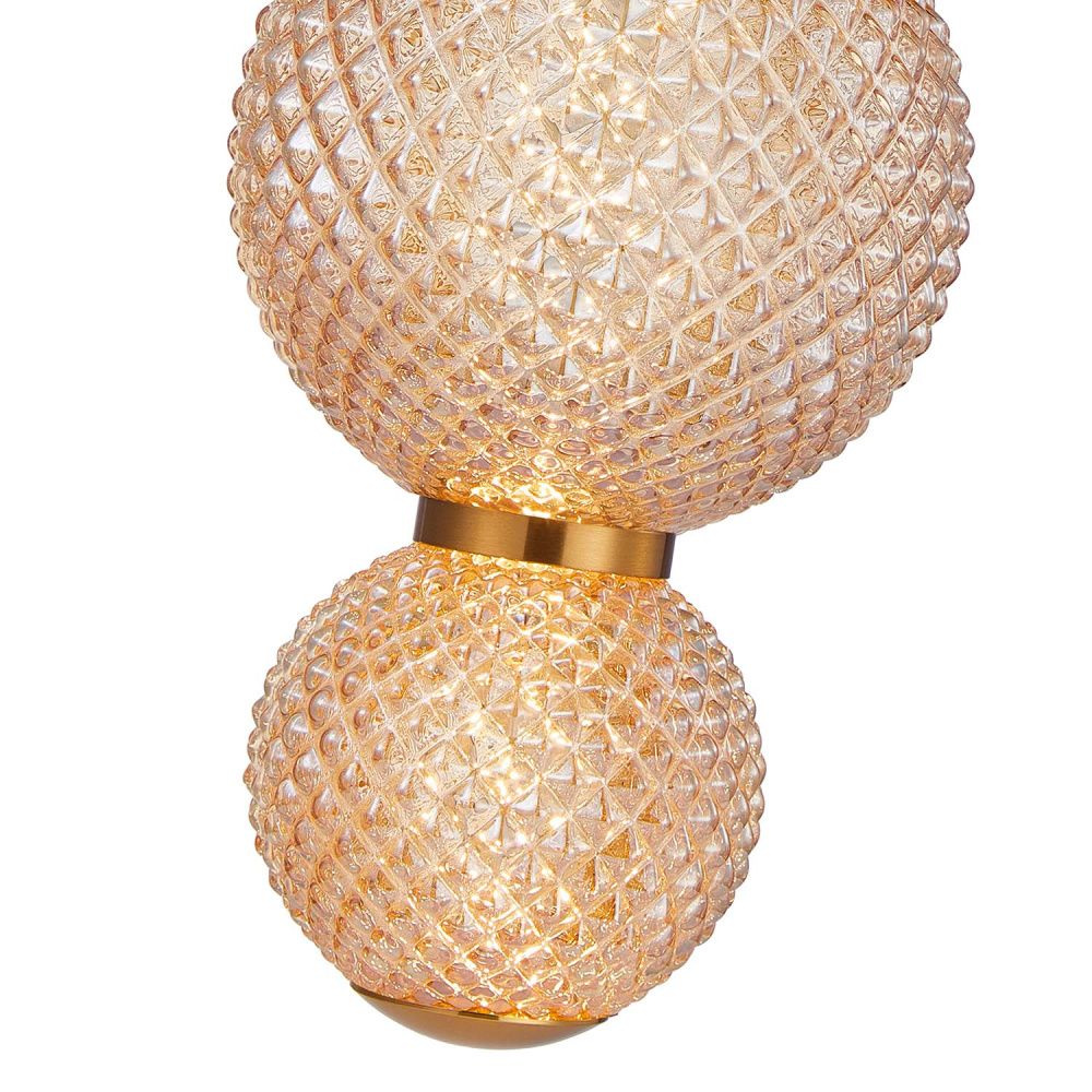 Подвес 13*44-205 см, 1*LED, 7W, 3000K, F-Promo Kiran 4612-1P, латунь