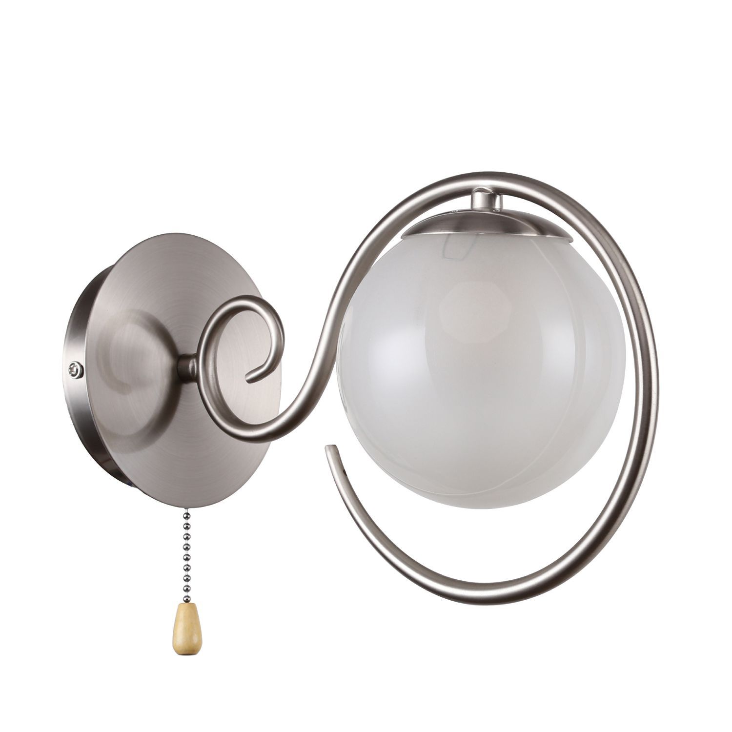 Бра F-Promo Fabbio 2349-1W, D280*W120*H200, никеля, белое матовое стекло