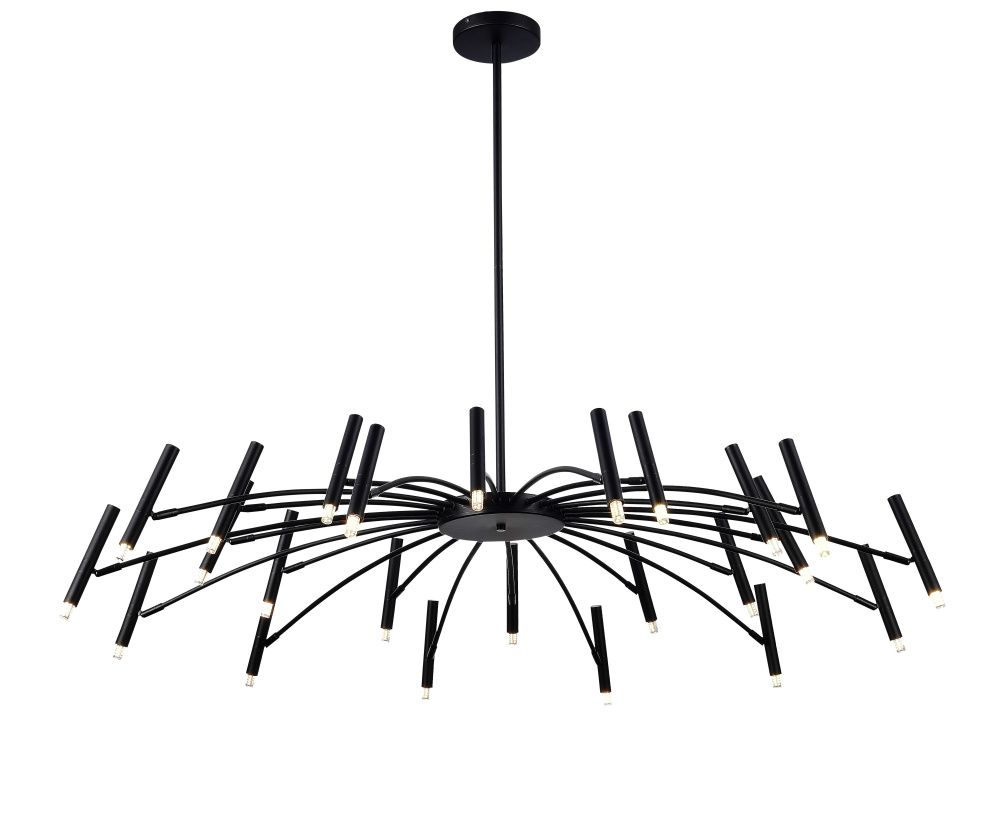 Люстра Ø1320 x H1000, мм, 24*10W (240W), BLACK (Черный) NewRgy D2122-DW-24 BLACK