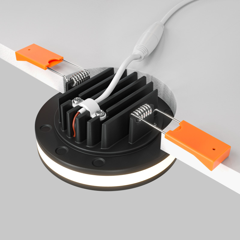 Встраиваемый светильник 8 см, 7W, 3000К, IP20, 450 Lm Maytoni Phanton DL303-L7B, черный