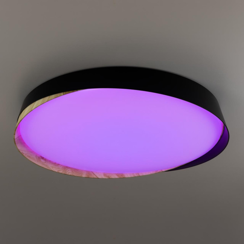 Светильник 52 см, 68W, 3000-5500K, 5800Lm, 21 м2 CL754451G BONNY Черный+Клен LED с пультом