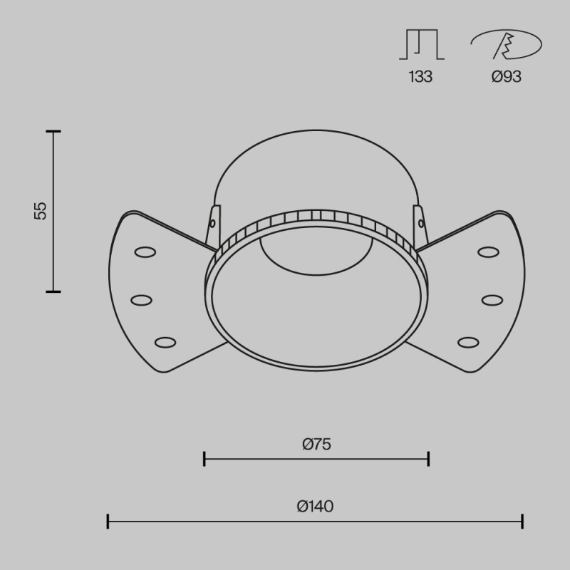 Светильник 14 см, Maytoni Downlight Share DL051-01-GU10-RD-WS, серебро