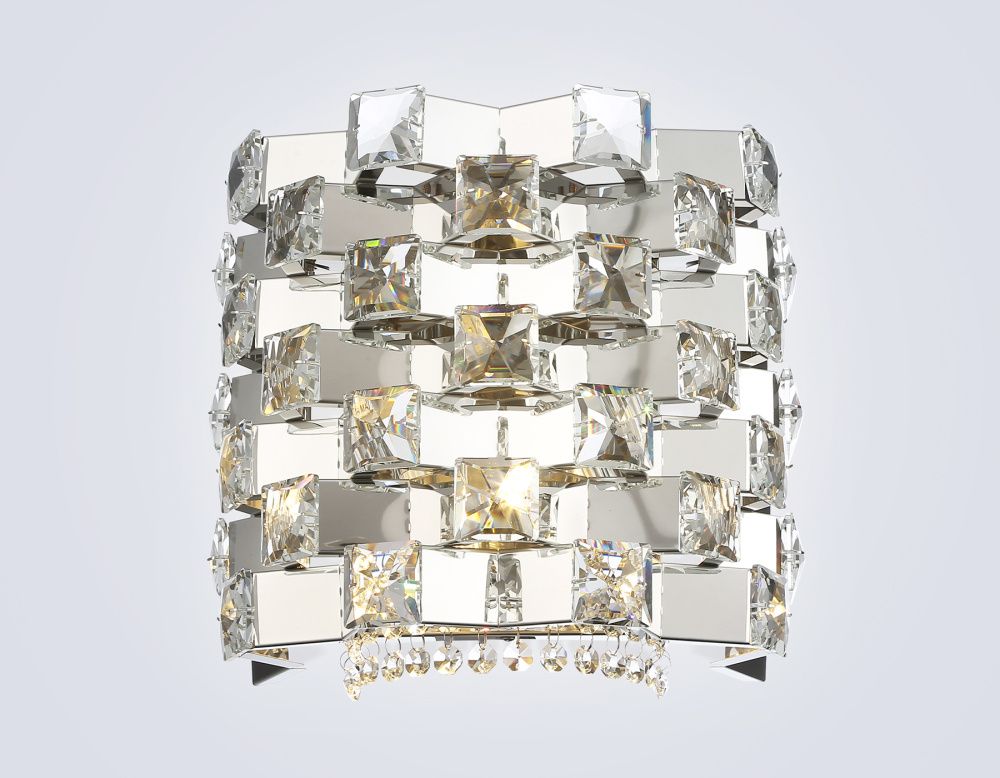 Бра с хрусталем 30*19*27- см, 2*E14*40W, K, Ambrella Light High Light LH41012, хром