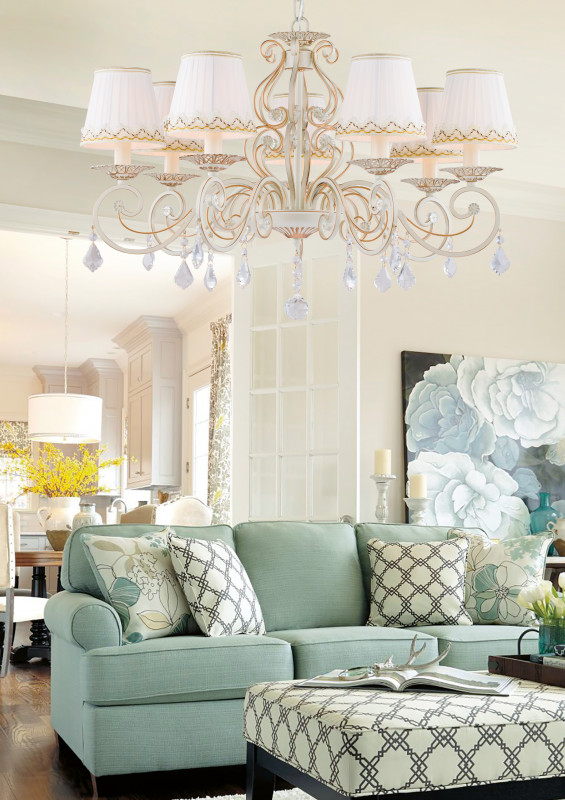 Люстра потолочная Favourite 1734-7P, диаметр 80 см, слоновая кость с золотой патиной