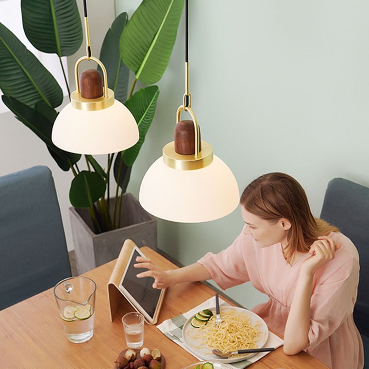 Подвесной светильник Arc Globe Полусфера D25 25*25*250 см, 1*E27*60W, ImperiumLoft 101295-26, Латунь, Дерево