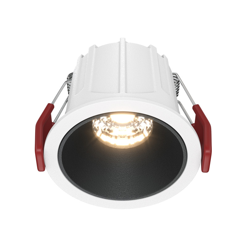 Светильник 7 см, 10W, 3000K, Maytoni Downlight Alfa LED DL043-01-10W3K-RD-WB, белый-черный