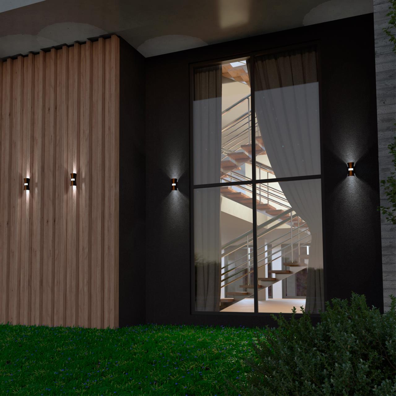 Светодиодный светильник 20 см, 12W, 4000K, Novotech Street Calle 358936, черный-золото