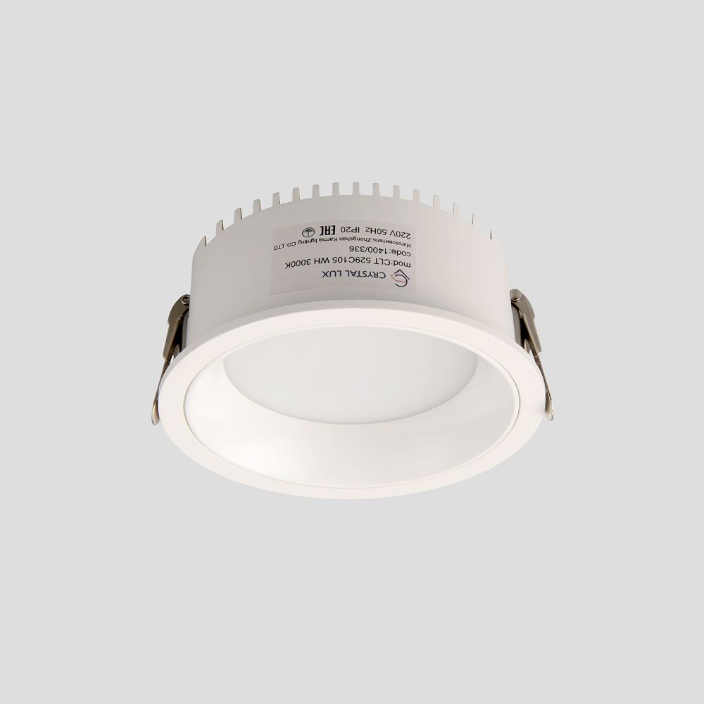 Светильник встраиваемый 10,5*4,5 см, вр 9,5 см, LED*9W, 3000K, Crystal Lux CLT 529 CLT 529C105 WH 3000K, Белый
