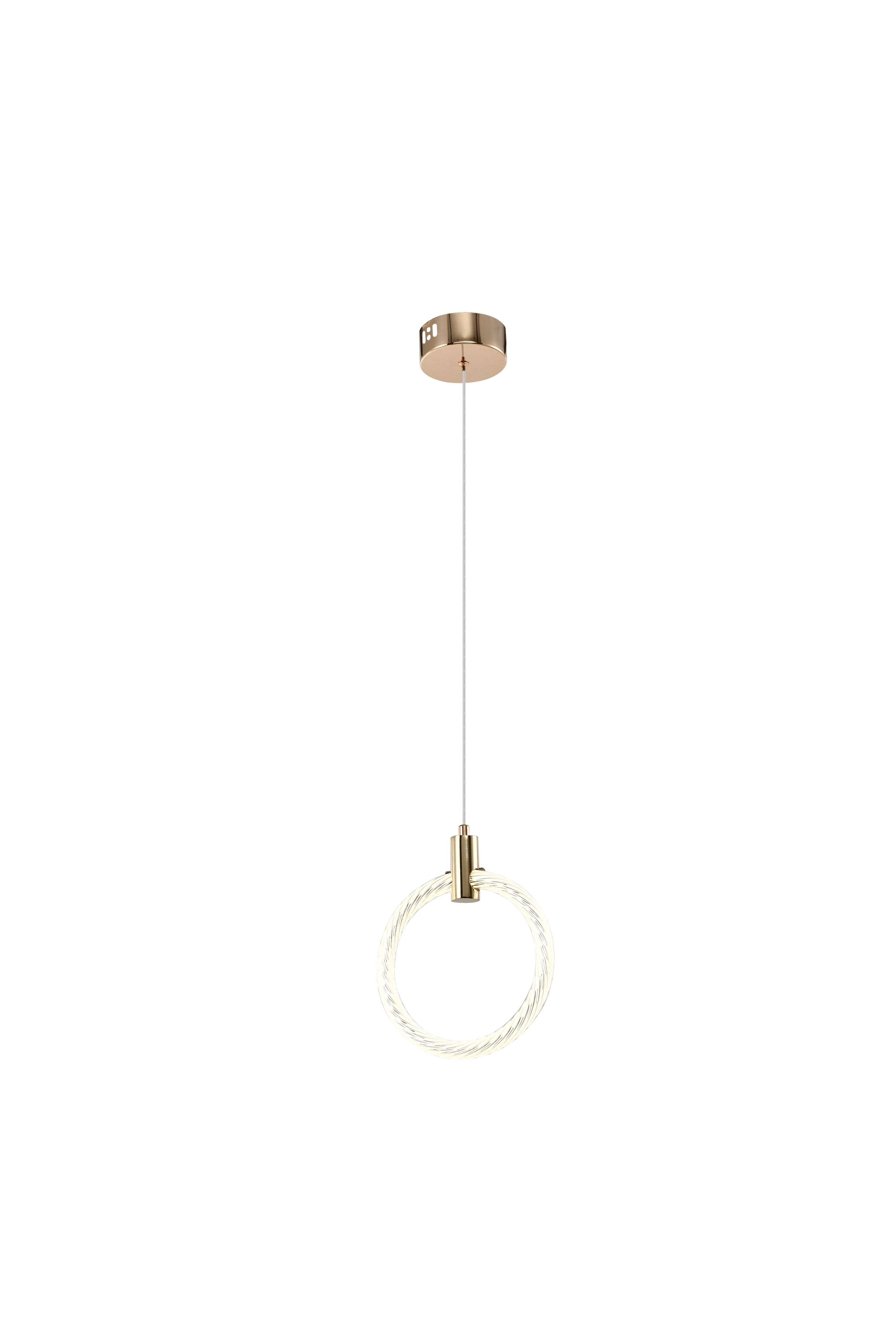 Светильник подвесной 20*20 см, LED 17W 4000K золото Zortes Ringer ZRS.57792.17