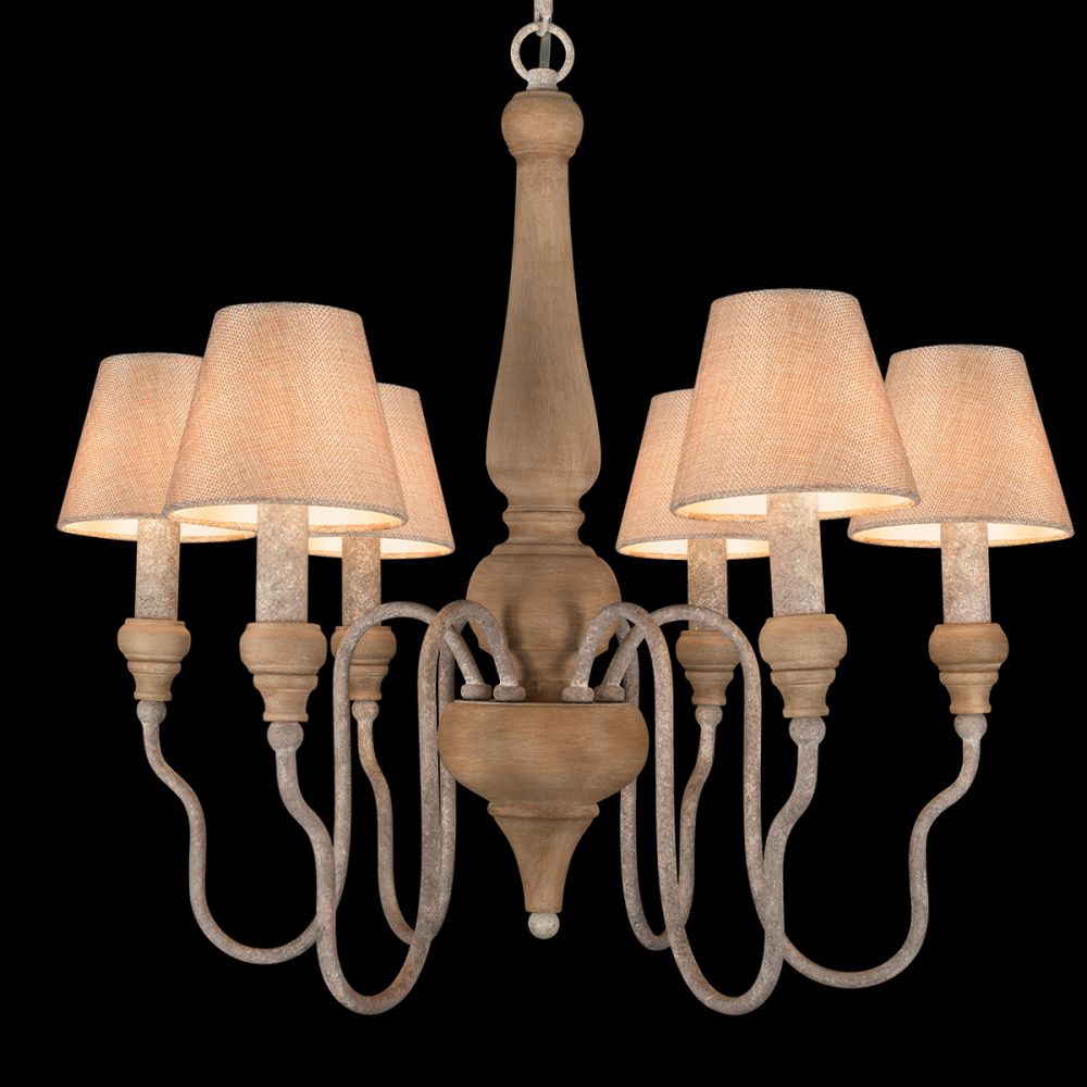 Подвесная люстра 61 см, Loft IT Countryside 10420, белый-коричневый