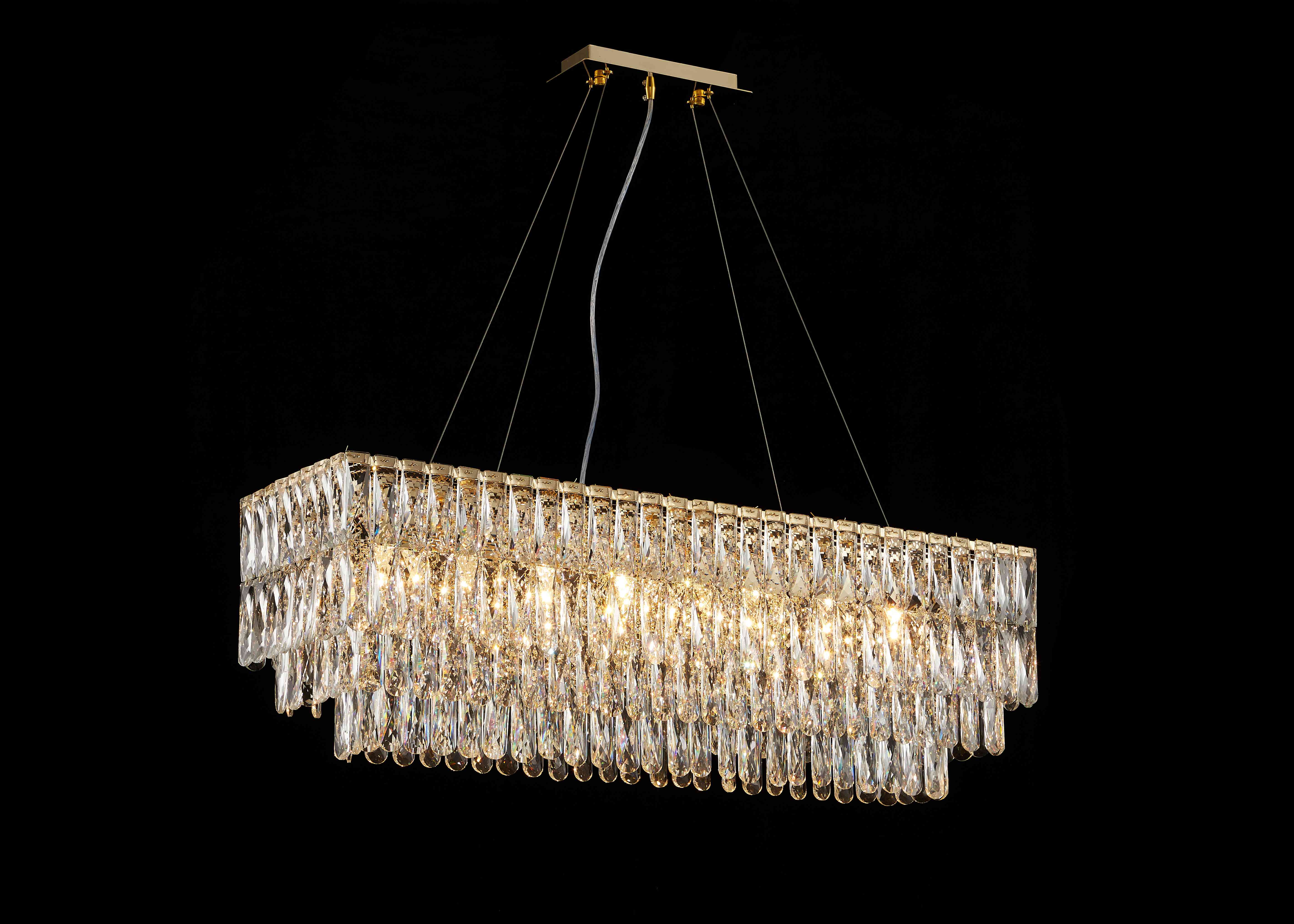 Люстра  1000*300*340, 8*E14, 40W NewRgy Cristallo NW075-L1000*W300*H340 H GOLD, H GOLD