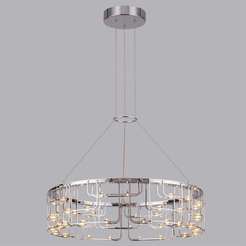 Подвесной светильник *62*-221 см, 88*LED*44W, 3000K, Odeon Light ZAHA 7059/44L, хром