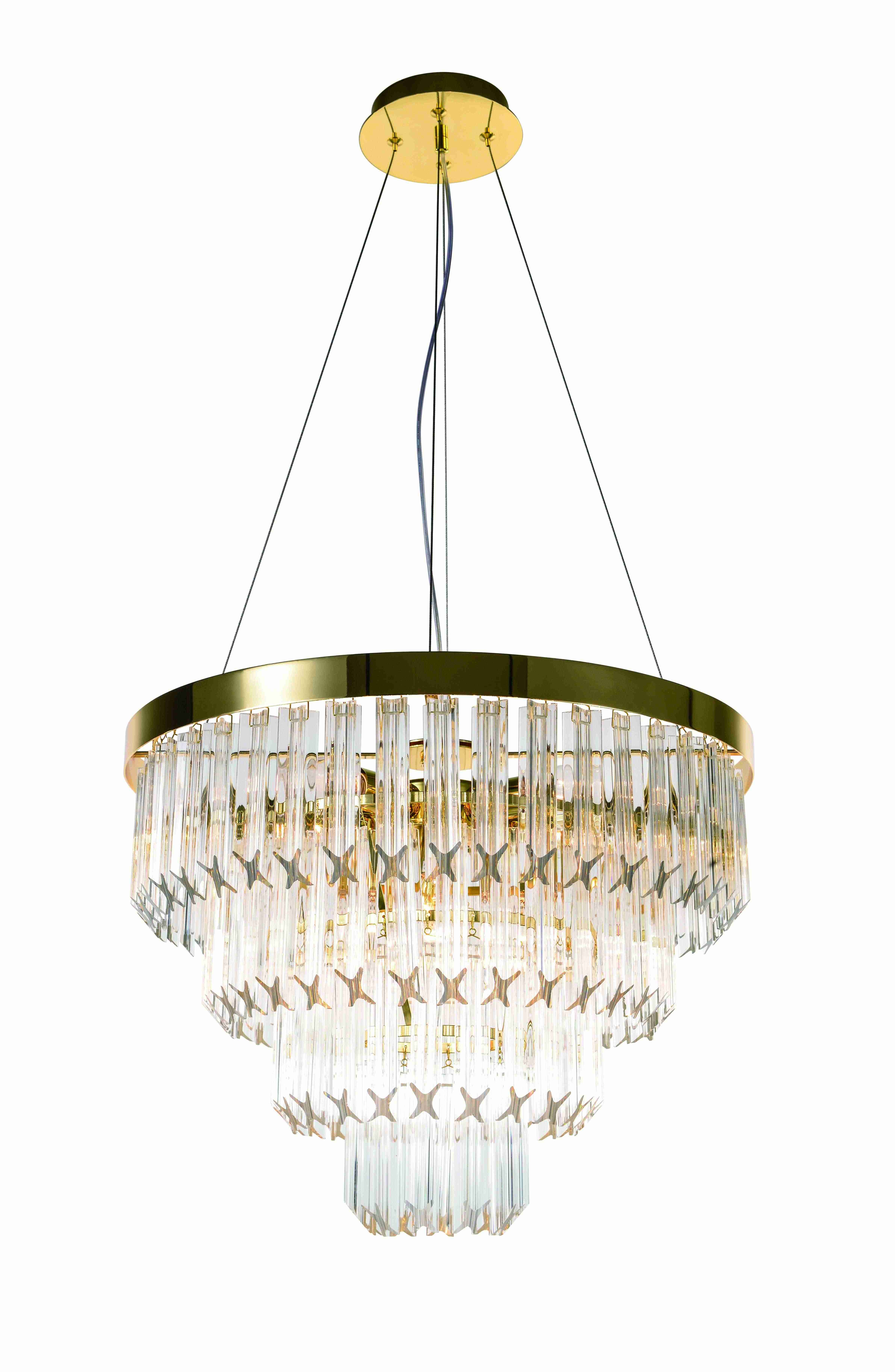 Люстра 500*370-1000, 8*E14, 40W NewRgy Cristallo 5731E/8 GOLD+CLEAR, Золото+прозрачный