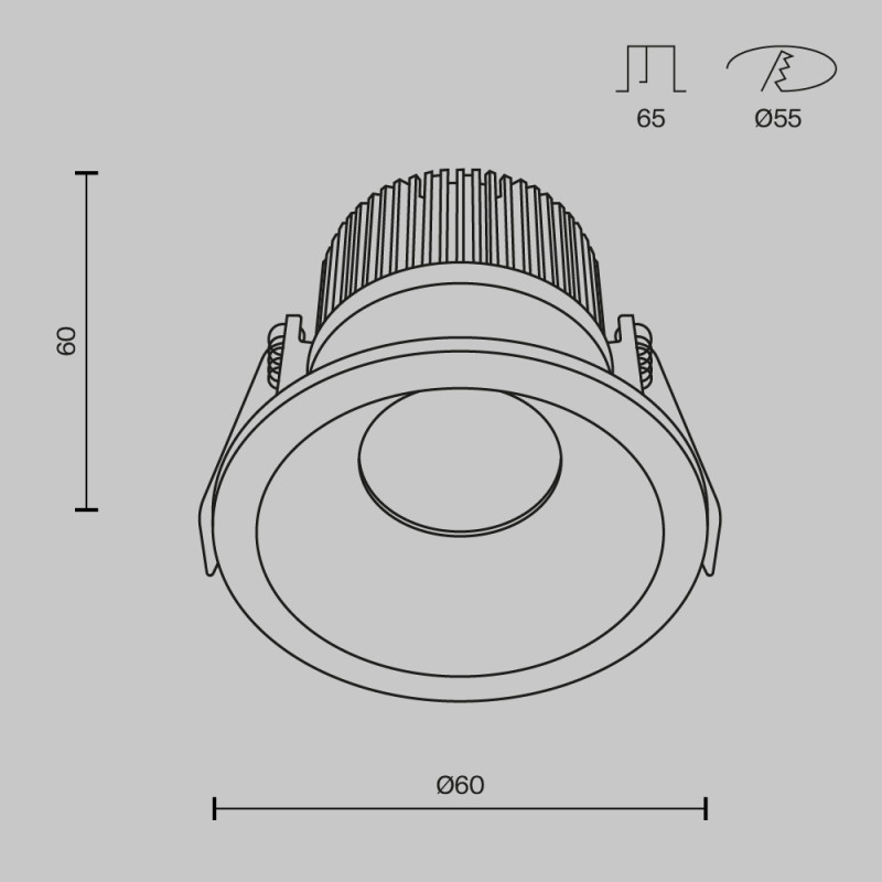 Светильник 6 см, 6W, 3000K, Technical DL034-01-06W3K-B, черный