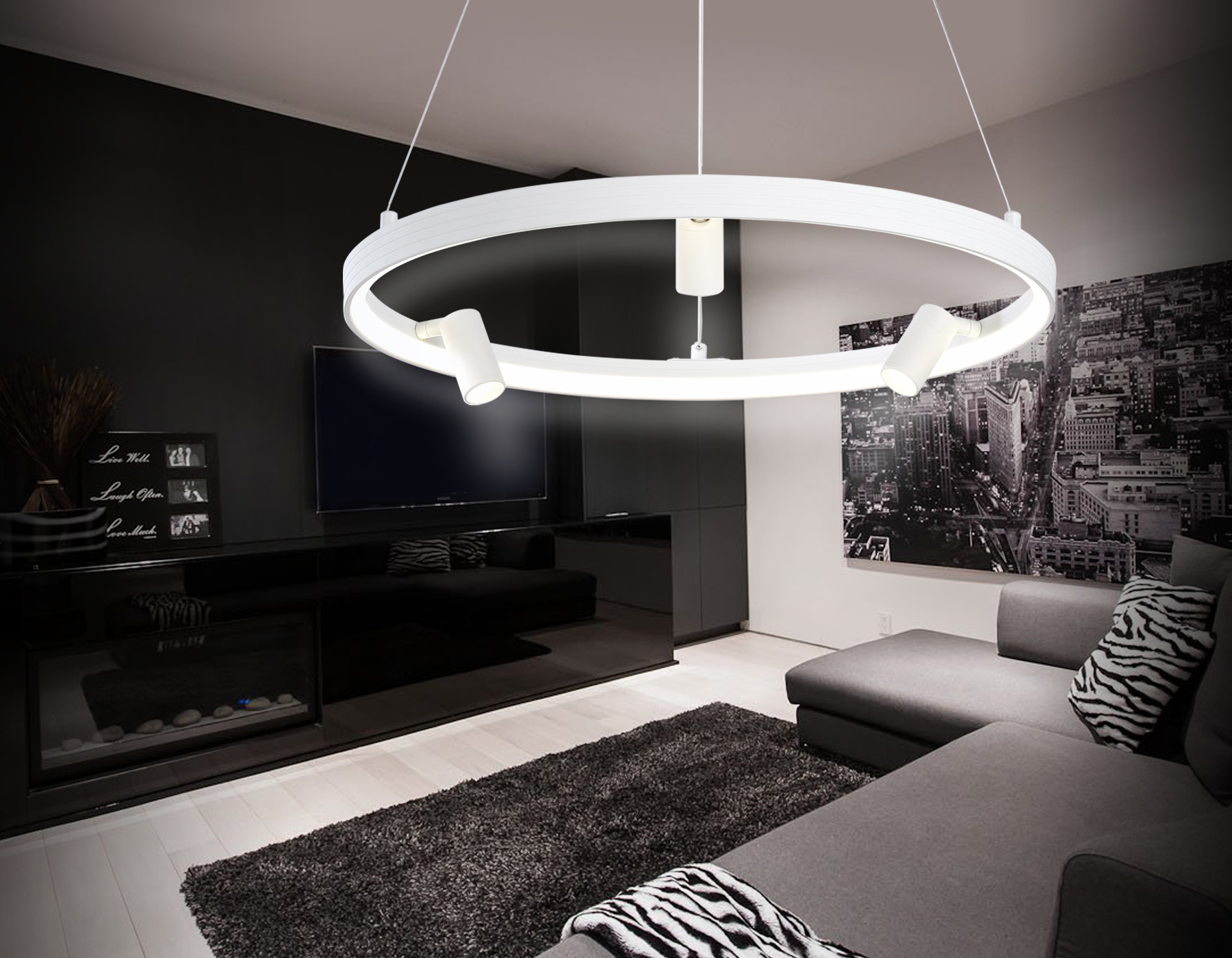 Светильник подвесной 50*6,5*120 см, LED 50W, 3000К, белый Ambrella Comfort LineTech FL5281