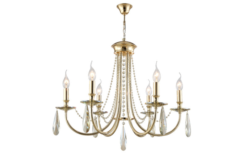 Люстра 65 см, Crystal Lux VICTORIA SP6 GOLD/AMBER золото