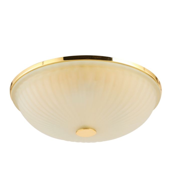 Потолочный светильник F-Promo Costa 2752-3C, D300*H85, каркас золотого цвета, плафон из рифленого матового белого стекла
