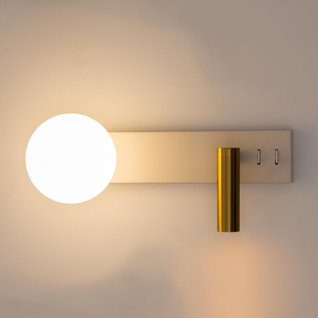 Бра 6*29 см, LED+G9, 10W, 3000K, 3 м2 Citilux Декарт CL704450 Белый+Бронза