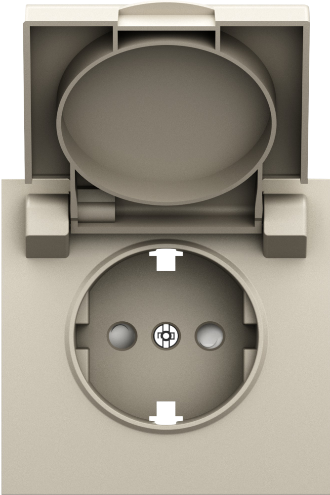 Donel S08 слоновая кость накладка для розетки Schuko с заземлением, с крышкой, 16A 250 В~, серия DB, DS45455