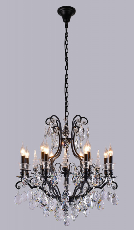 Люстра 70 см, Crystal Lux MAGNIFICO SP13 BLACK/TRANSPARENT Черный