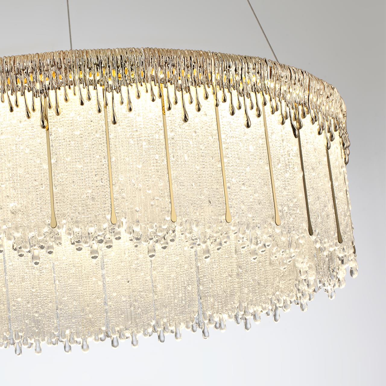 Люстра 60 см, LED*80W, 3700К, 6796lm Odeon Light Cleo 5091/80L, золотой