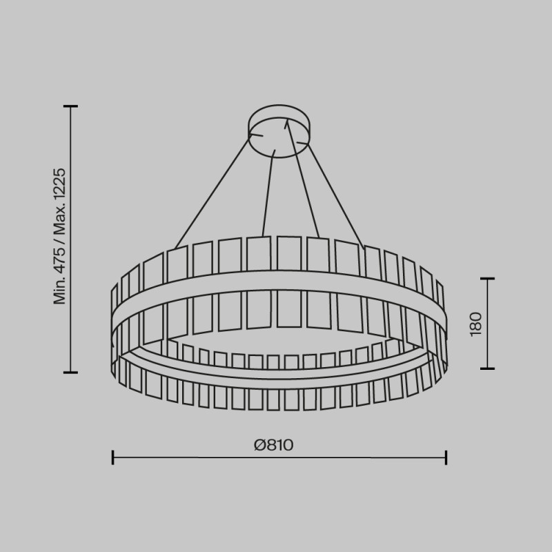 Подвесной светильник  81*25 см, LED 60W, 3000К, Латунь Maytoni Mirage MOD173PL-L60BS3K