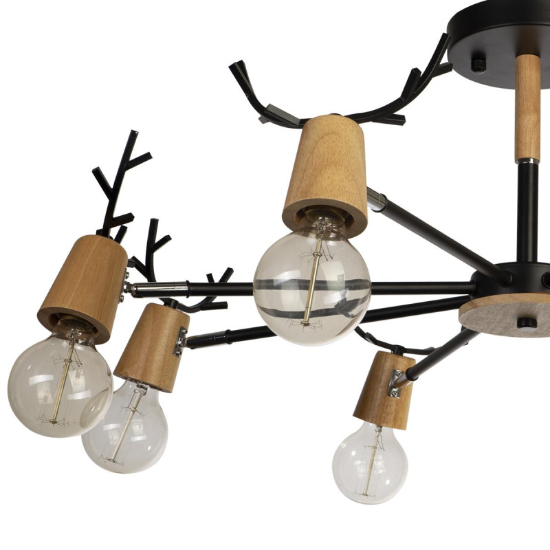 Люстра потолочная LOFT IT Sven 10024/8 Black, диаметр 85 см, черный-дерево