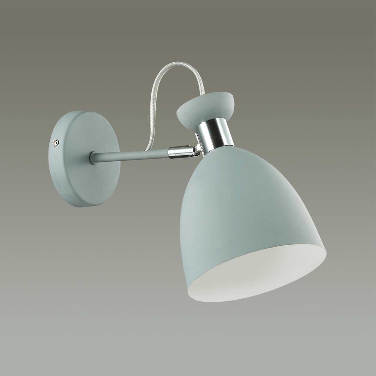 Спот Lumion Kizzy 3735/1W Серый/хром, диаметр 14 см