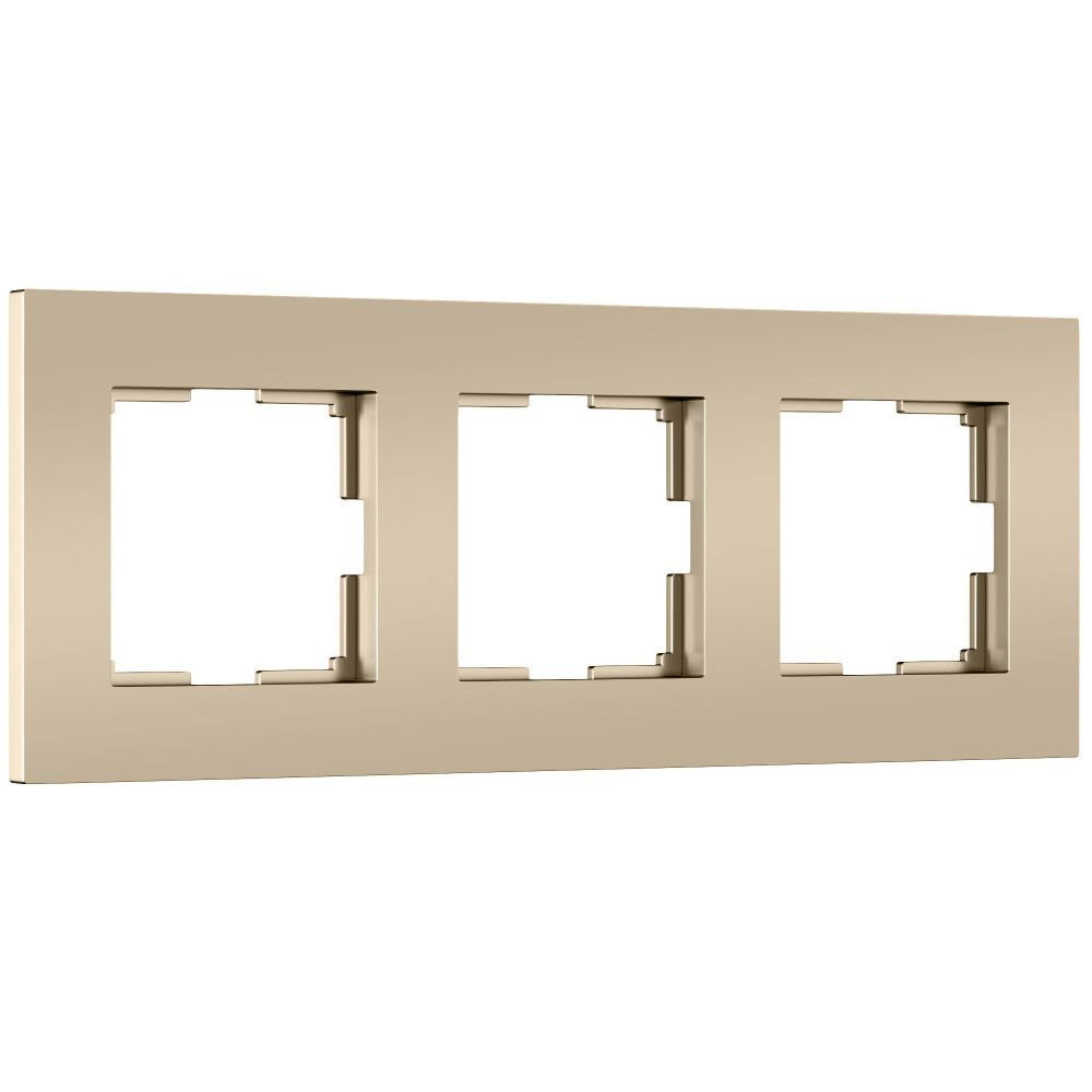W0032911 Рамка на 3 поста Slab, шампань софт Werkel, 4690389218422