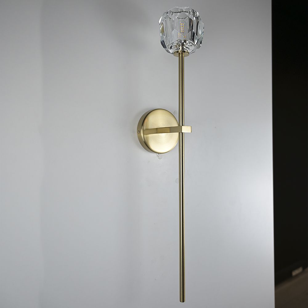 Бра Boule de Cristal Long Sconce Brass 45*11*45 см, 1*G9*40W, ImperiumLoft 44.305, Чёрный, Латунь
