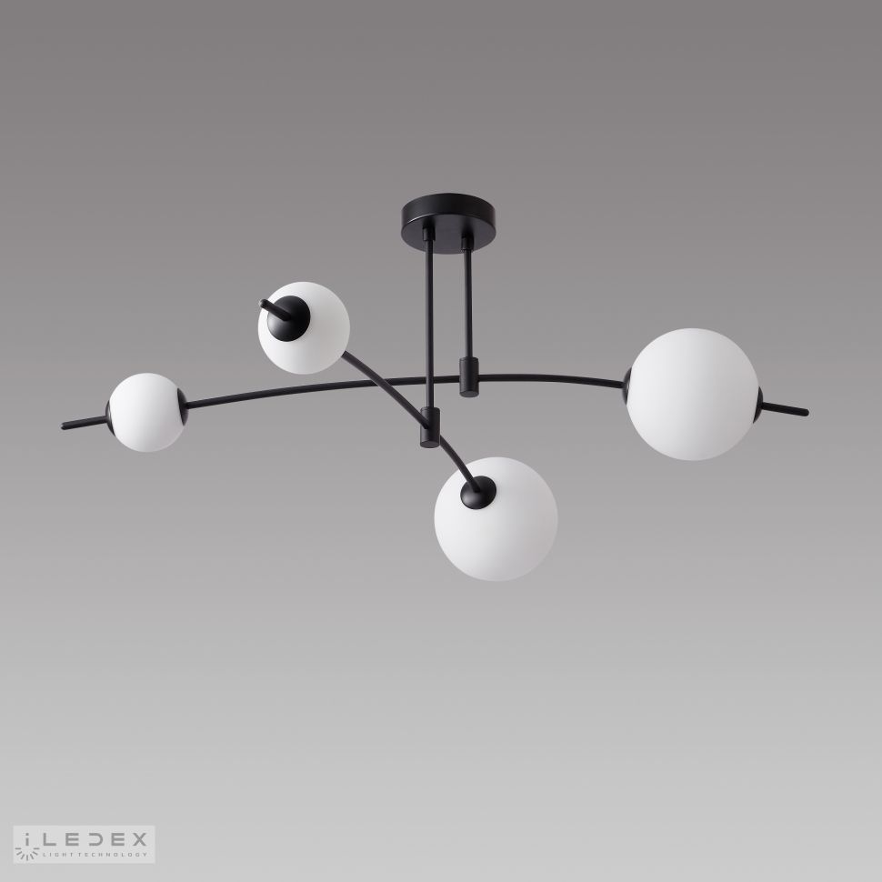 Светильник 128-50 см, LED*40W, 3000K, iLedex Epical 6827-4 BK+WH, Черный